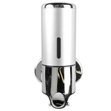 Wall Mounted Soap Dispenser Silver ABS Conditioner Body Wash Dispenser 500ml Soap Liquid Holder for Hotels Restaurants Home