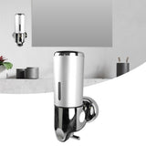 Wall Mounted Soap Dispenser Silver ABS Conditioner Body Wash Dispenser 500ml Soap Liquid Holder for Hotels Restaurants Home - Extra Image