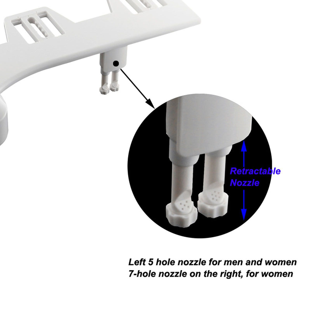 Bidet Attachment Self Cleaning Dual Nozzle Adjustable Water Pressure Cold Water Toilet Bidet for Feminine Wash 3/8