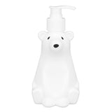 Shampoo Dispenser White Bear Style Pump Type Durable PP PE Widely Used Shower Bottles for Bathroom Washroom Toilet S(6.5x2.9in)
