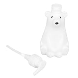 Shampoo Dispenser White Bear Style Pump Type Durable PP PE Widely Used Shower Bottles for Bathroom Washroom Toilet S(6.5x2.9in) - Top-Down View