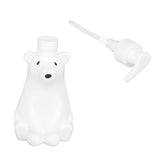 Shampoo Dispenser White Bear Style Pump Type Durable PP PE Widely Used Shower Bottles for Bathroom Washroom Toilet S(6.5x2.9in) - Close-Up Angle