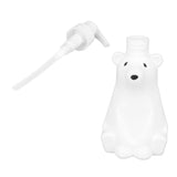 Shampoo Dispenser White Bear Style Pump Type Durable PP PE Widely Used Shower Bottles for Bathroom Washroom Toilet S(6.5x2.9in)