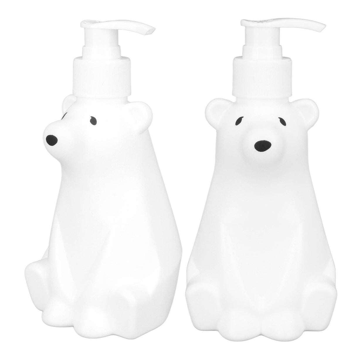 Shampoo Dispenser White Bear Style Pump Type Durable PP PE Widely Used Shower Bottles for Bathroom Washroom Toilet S(6.5x2.9in)