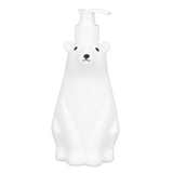 Shampoo Dispenser White Bear Style Pump Type Durable PP PE Widely Used Shower Bottles for Bathroom Washroom Toilet M(11.6x3.0in)