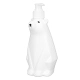 Shampoo Dispenser White Bear Style Pump Type Durable PP PE Widely Used Shower Bottles for Bathroom Washroom Toilet M(11.6x3.0in)