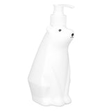 Shampoo Dispenser White Bear Style Pump Type Durable PP PE Widely Used Shower Bottles for Bathroom Washroom Toilet M(11.6x3.0in)