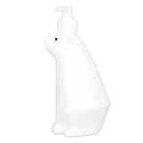 Shampoo Dispenser White Bear Style Pump Type Durable PP PE Widely Used Shower Bottles for Bathroom Washroom Toilet M(11.6x3.0in)