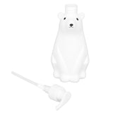 Shampoo Dispenser White Bear Style Pump Type Durable PP PE Widely Used Shower Bottles for Bathroom Washroom Toilet M(11.6x3.0in) - 45-Degree Angle