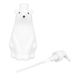 Shampoo Dispenser White Bear Style Pump Type Durable PP PE Widely Used Shower Bottles for Bathroom Washroom Toilet M(11.6x3.0in)