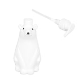 Shampoo Dispenser White Bear Style Pump Type Durable PP PE Widely Used Shower Bottles for Bathroom Washroom Toilet M(11.6x3.0in) - Low Angle