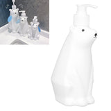 Shampoo Dispenser White Bear Style Pump Type Durable PP PE Widely Used Shower Bottles for Bathroom Washroom Toilet M(11.6x3.0in)