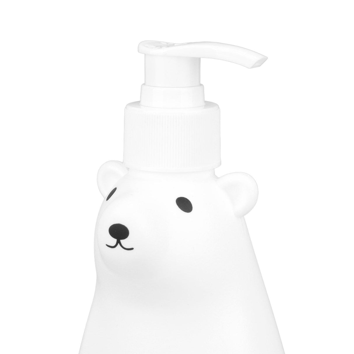 Shampoo Dispenser White Bear Style Pump Type Durable PP PE Widely Used Shower Bottles for Bathroom Washroom Toilet M(11.6x3.0in)