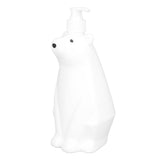 Shampoo Dispenser White Bear Style Pump Type Durable PP PE Widely Used Shower Bottles for Bathroom Washroom Toilet L(9.2x11.6in)