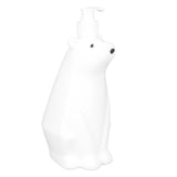 Shampoo Dispenser White Bear Style Pump Type Durable PP PE Widely Used Shower Bottles for Bathroom Washroom Toilet L(9.2x11.6in) - Side View