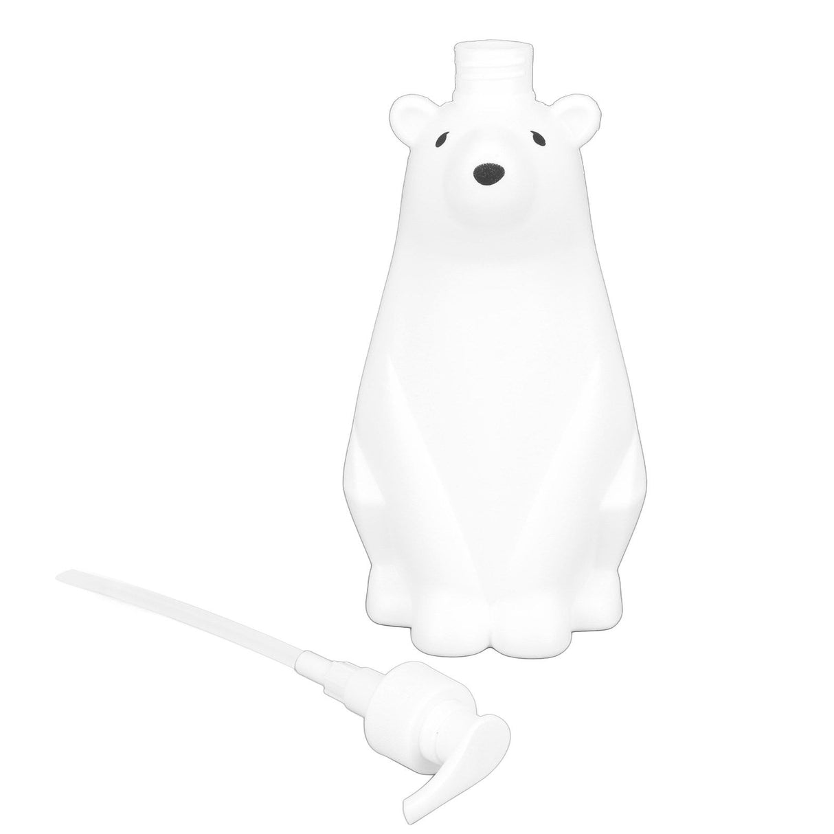 Shampoo Dispenser White Bear Style Pump Type Durable PP PE Widely Used Shower Bottles for Bathroom Washroom Toilet L(9.2x11.6in)