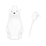 Shampoo Dispenser White Bear Style Pump Type Durable PP PE Widely Used Shower Bottles for Bathroom Washroom Toilet L(9.2x11.6in)