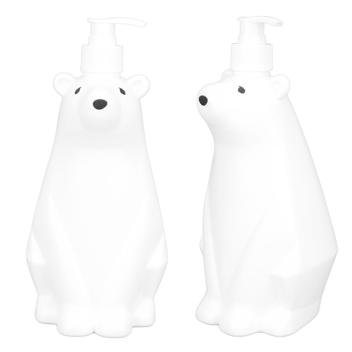 Shampoo Dispenser White Bear Style Pump Type Durable PP PE Widely Used Shower Bottles for Bathroom Washroom Toilet L(9.2x11.6in)