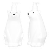 Shampoo Dispenser White Bear Style Pump Type Durable PP PE Widely Used Shower Bottles for Bathroom Washroom Toilet L(9.2x11.6in) - Extra Image