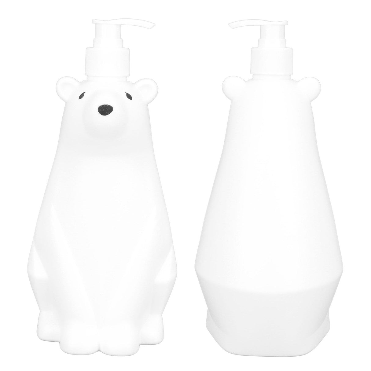 Shampoo Dispenser White Bear Style Pump Type Durable PP PE Widely Used Shower Bottles for Bathroom Washroom Toilet L(9.2x11.6in)