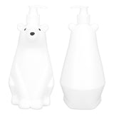 Shampoo Dispenser White Bear Style Pump Type Durable PP PE Widely Used Shower Bottles for Bathroom Washroom Toilet L(9.2x11.6in) - Extra Image