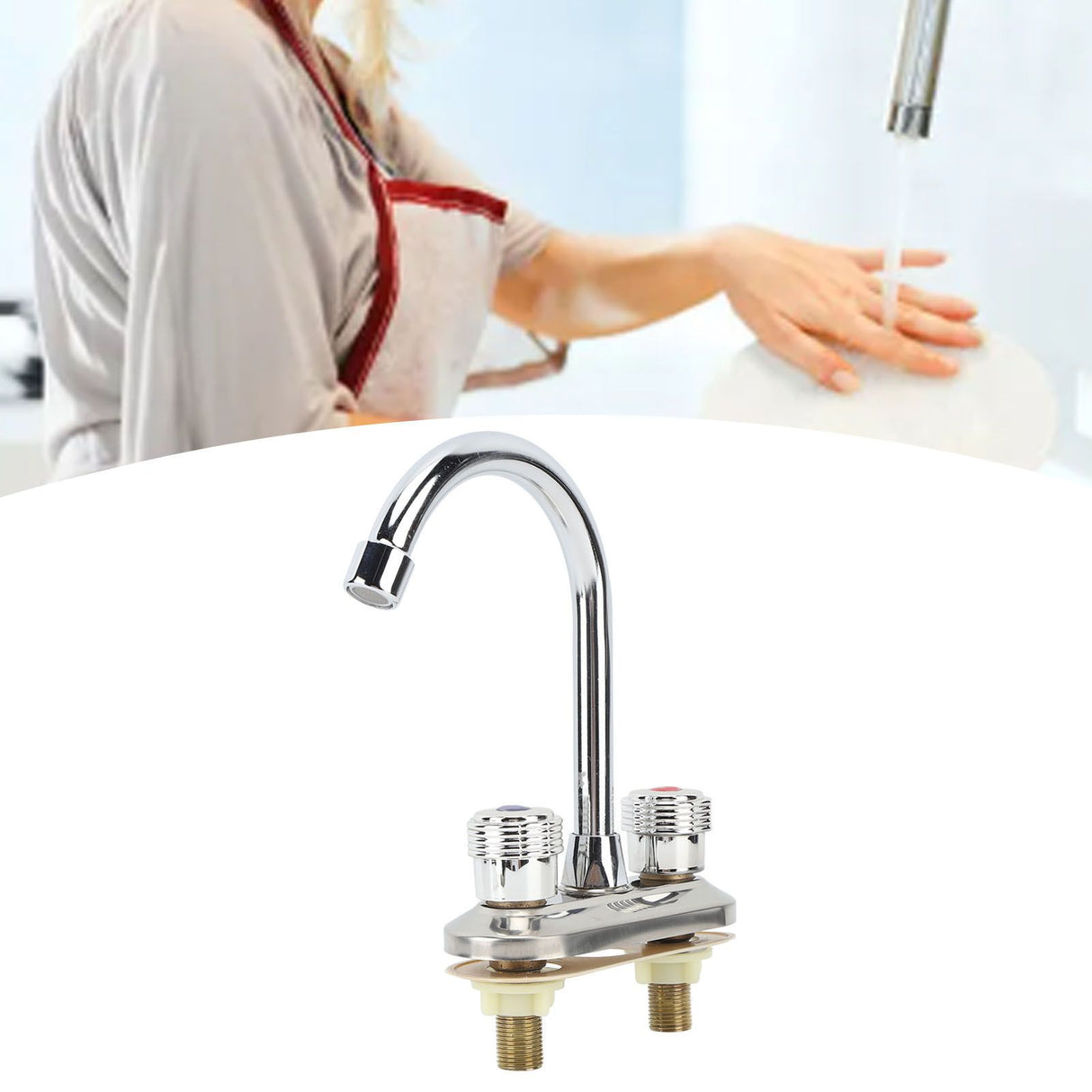 2 Handle Bathroom Faucet Water Saving Hot Water Centerset Bathroom Faucet for Kitchens Bath Basin