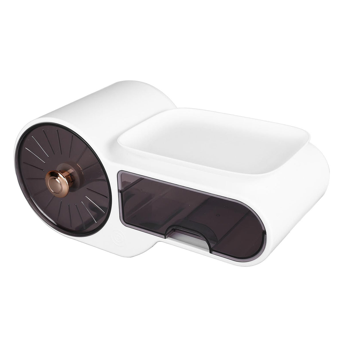 Wall Mounted Tissue Box Cover Plastic Waterproof Multifunctional Punch Free Toilet Paper Holder for Bathroom Kitchen White
