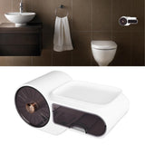 Wall Mounted Tissue Box Cover Plastic Waterproof Multifunctional Punch Free Toilet Paper Holder for Bathroom Kitchen White