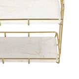 2 Tier Bathroom Shelf Countertop Standing Shelf with Partition Cosmetic Storage Rack Holder Gold Small 31x23cm