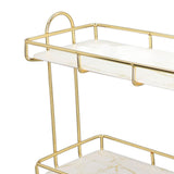2 Tier Bathroom Shelf Countertop Standing Shelf with Partition Cosmetic Storage Rack Holder Gold Small 31x23cm