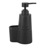 Dish Soap Dispenser Stainless Steel Washing Up Liquid Dispenser with Cleaning Brush for Kitchen - Close-Up Angle