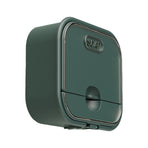 Home Soap Box Non Perforated Wall Mounted Draining Soap Box Flip Cover Bathroom Soap Box Dark Green