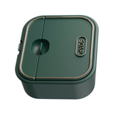 Home Soap Box Non Perforated Wall Mounted Draining Soap Box Flip Cover Bathroom Soap Box Dark Green - Side View