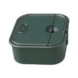 Home Soap Box Non Perforated Wall Mounted Draining Soap Box Flip Cover Bathroom Soap Box Dark Green - Top-Down View