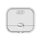 Home Soap Box Non Perforated Wall Mounted Draining Soap Box Flip Cover Bathroom Soap Box White - Front View