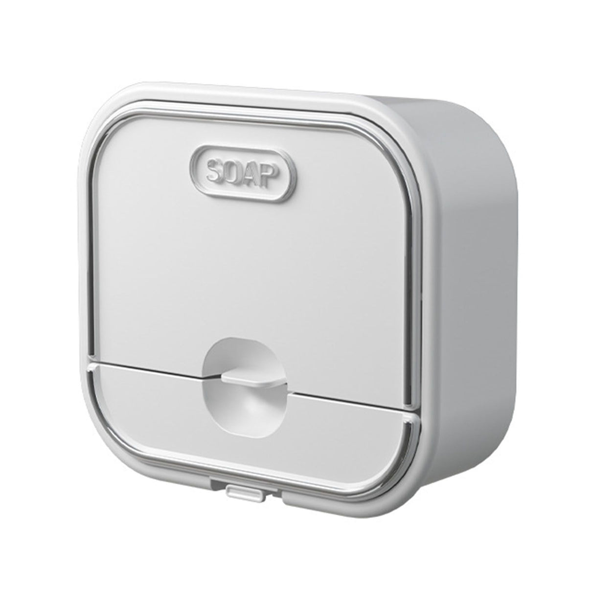 Home Soap Box Non Perforated Wall Mounted Draining Soap Box Flip Cover Bathroom Soap Box White