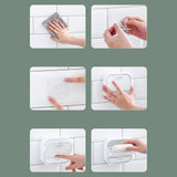 Home Soap Box Non Perforated Wall Mounted Draining Soap Box Flip Cover Bathroom Soap Box White