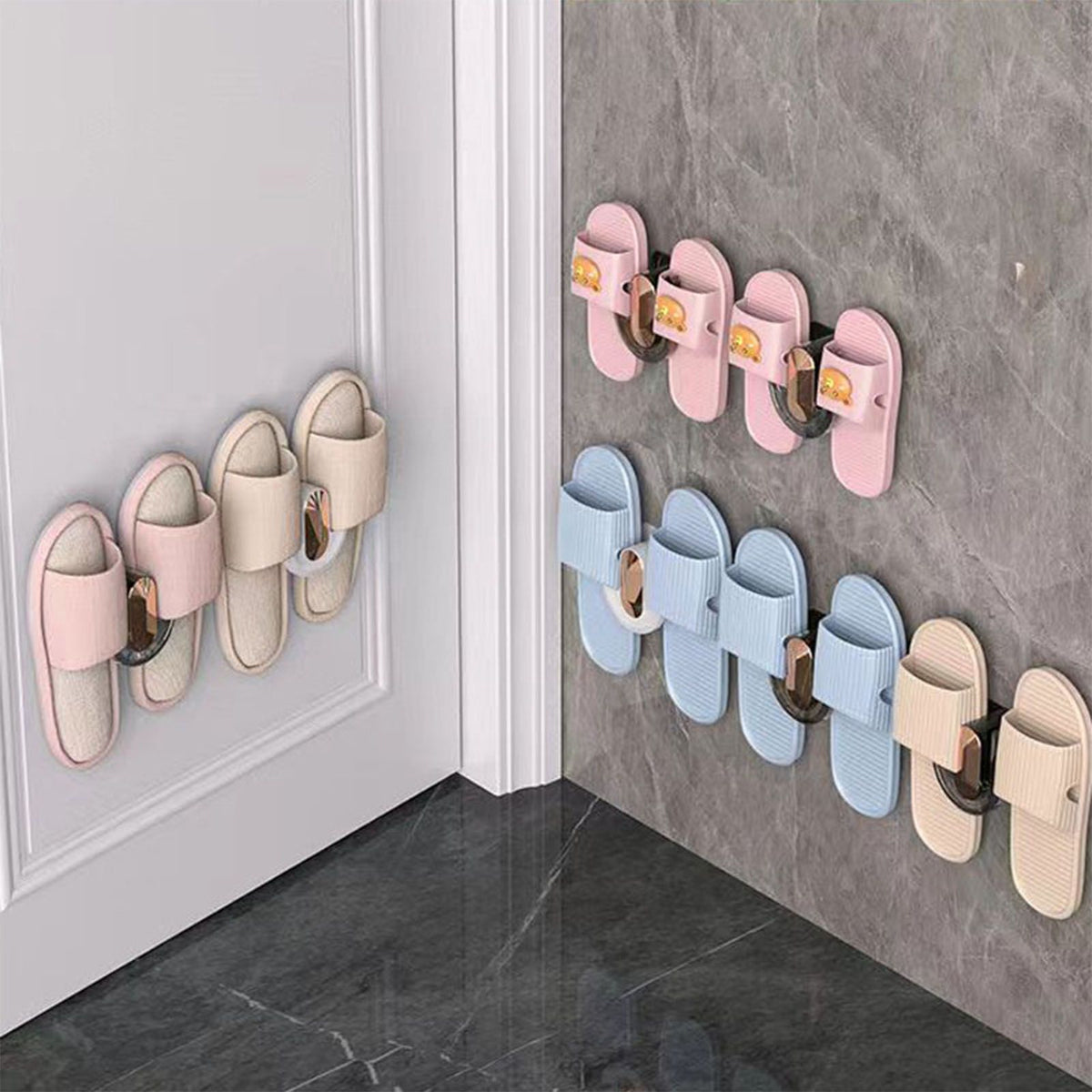 Slipper Hook Wall Mounted Drill Free Multifunctional Hanger Hook for Entrance Bathroom Kitchen Bedroom Coffee