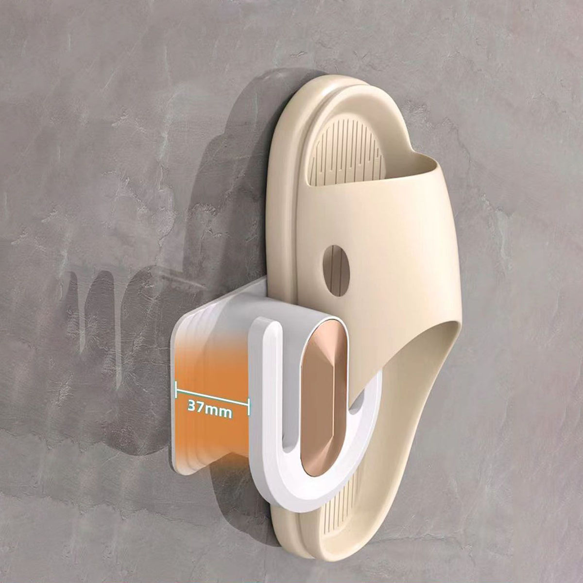 Slipper Hook Wall Mounted Drill Free Multifunctional Hanger Hook for Entrance Bathroom Kitchen Bedroom White