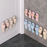Slipper Hook Wall Mounted Drill Free Multifunctional Hanger Hook for Entrance Bathroom Kitchen Bedroom White