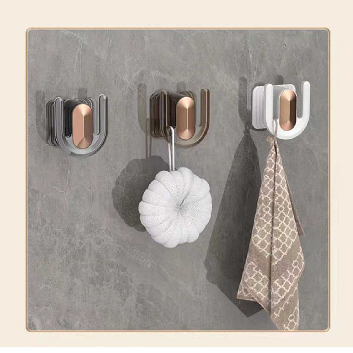 Slipper Hook Wall Mounted Drill Free Multifunctional Hanger Hook for Entrance Bathroom Kitchen Bedroom White