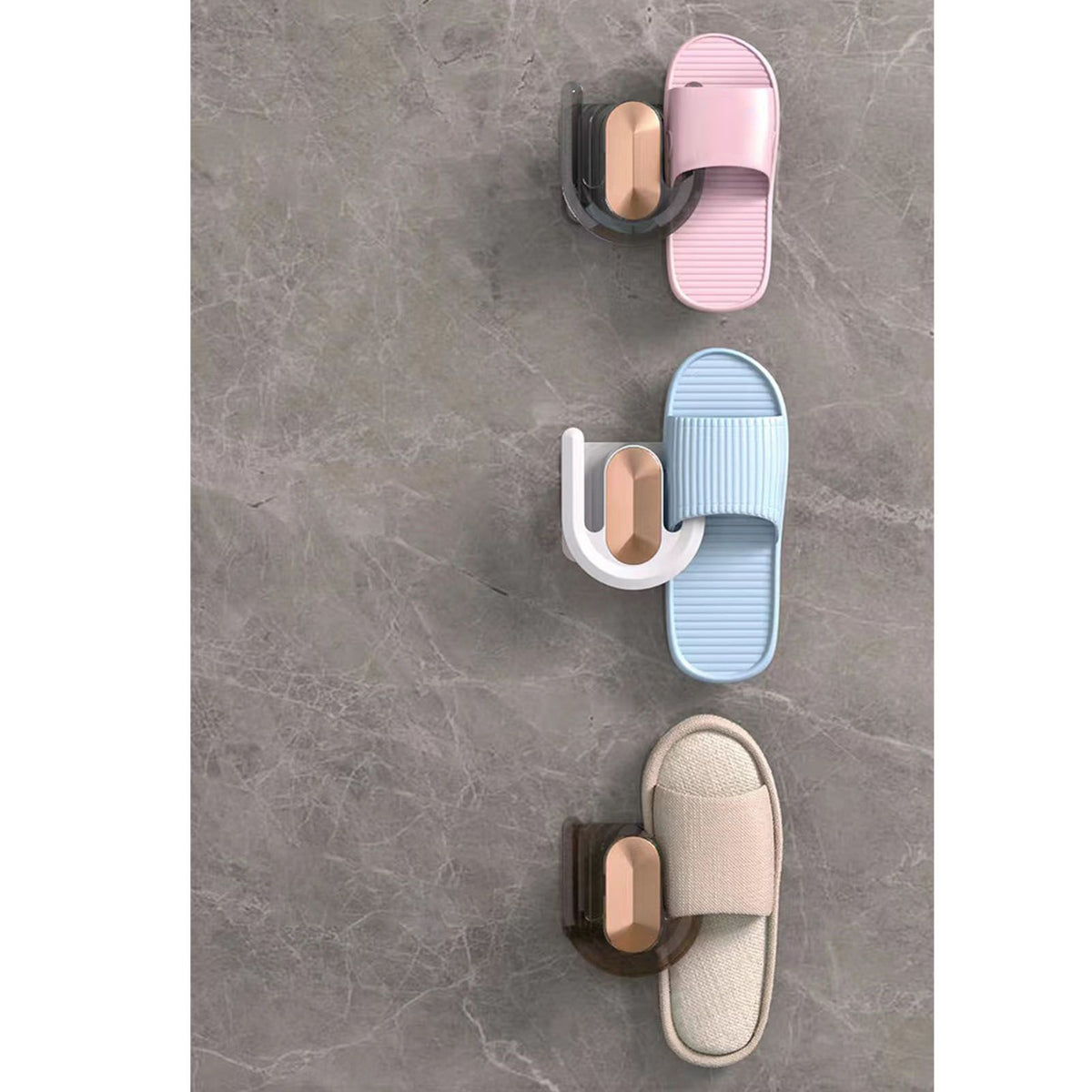 Slipper Hook Wall Mounted Drill Free Multifunctional Hanger Hook for Entrance Bathroom Kitchen Bedroom White