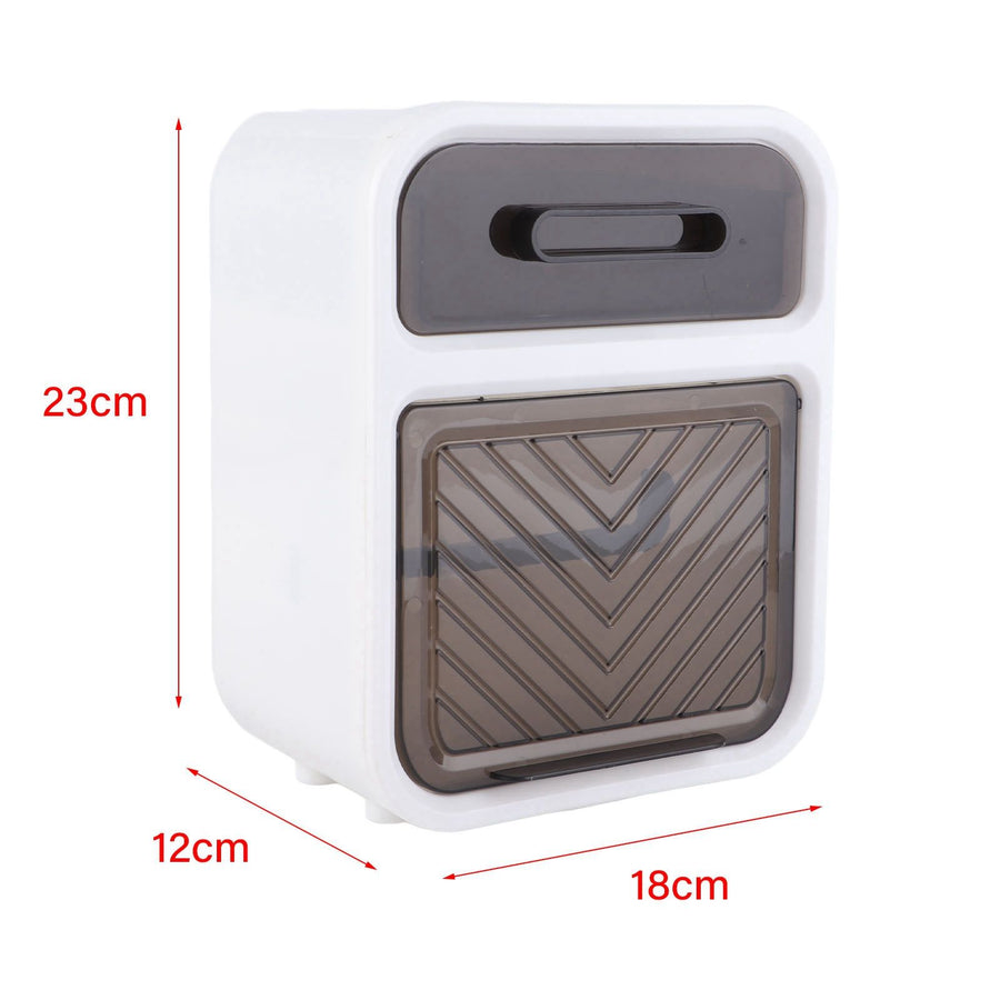 Wall Mounted Tissue Box Large Capacity Waterproof Stylish Decorative Practical Toilet Paper Storage Box for Home Bathroom Fresh White