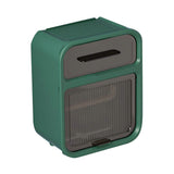 Wall Mounted Tissue Box Large Capacity Waterproof Stylish Decorative Practical Toilet Paper Storage Box for Home Bathroom Green - Front View