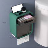 Wall Mounted Tissue Box Large Capacity Waterproof Stylish Decorative Practical Toilet Paper Storage Box for Home Bathroom Green