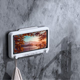 Wall Mount Phone Holder Waterproof Touch Screen Phone Case Stand for Bathroom Kitchen Mirror Bathtub - 45-Degree Angle