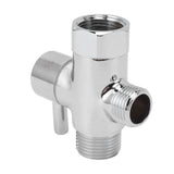 Brass 3 Way Shower Arm Diverter Valve 3 Way Water Valve Water Separator Shower Tee Adapter with 7/8 Inch Water Outlet 1/2 Inch Water Inlet - Top-Down View