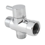 Brass 3 Way Shower Arm Diverter Valve 3 Way Water Valve Water Separator Shower Tee Adapter with 7/8 Inch Water Outlet 1/2 Inch Water Inlet - Close-Up Angle