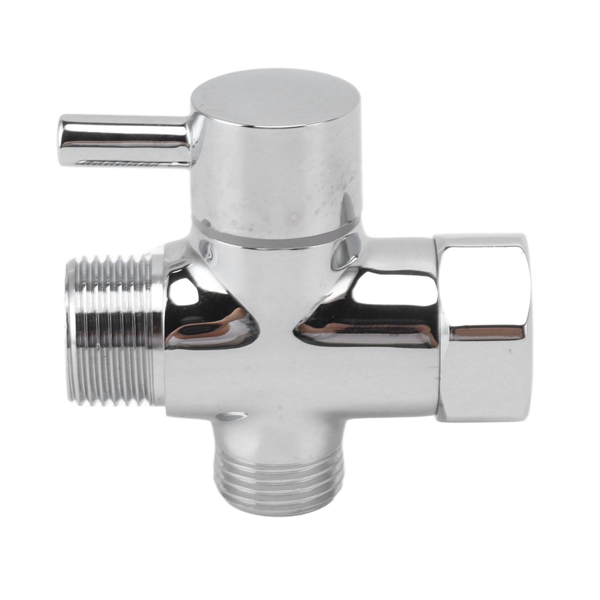 Brass 3 Way Shower Arm Diverter Valve 3 Way Water Valve Water Separator Shower Tee Adapter with 7/8 Inch Water Outlet 1/2 Inch Water Inlet