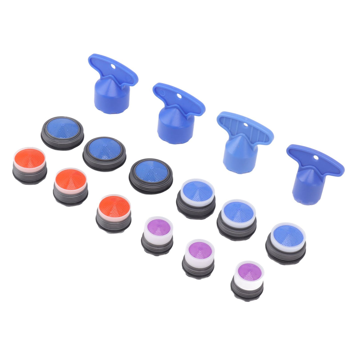 16pcs Faucet Bubbler Inner Core Set Kitchen Basin Faucet Aerator Insert Fitting with Removal Wrench